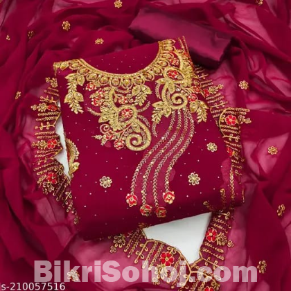 জর্জেট কাপড়ের এমব্রয়ডারি কাজ করা বাজেট ফ্রেন্ডলি ফোর পিস।